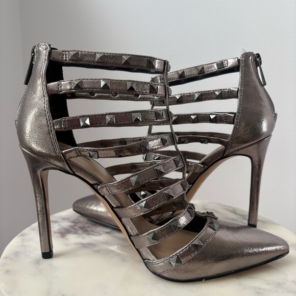 Mix No. 6 Danela Studded Metallic Strappy Heels Size 7M - Picture 8 of 15